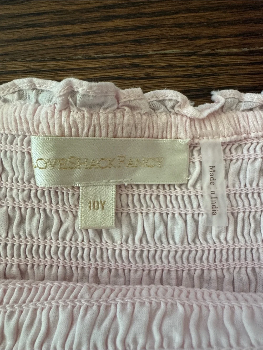 LoveShackFancy light pink lace dress worn once size 10Y